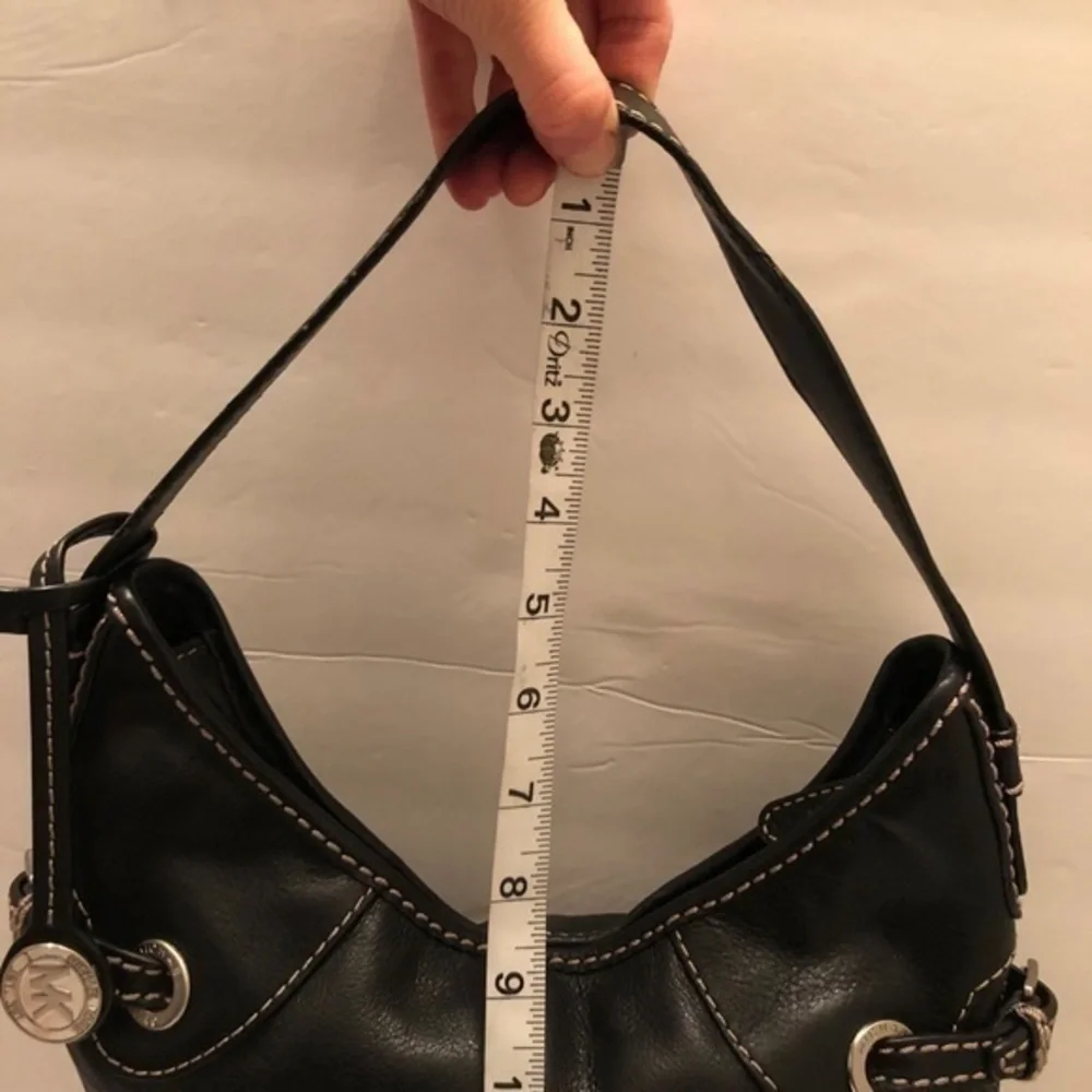 Michael kors vintage black leather hobo bag purse